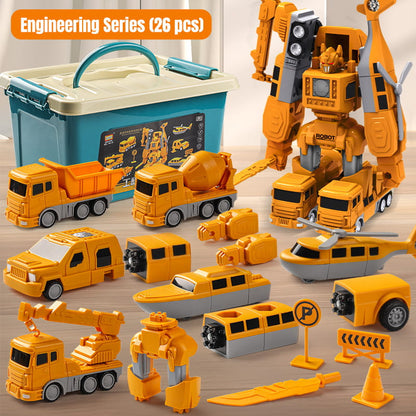 🔥49% Off🔥Magnetic Transform Engineering Car Assembled Toys