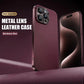 Electroplated Metal Lens Ultra-thin Leather Protect for iPhone