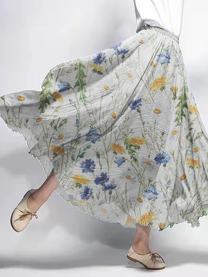 Women's Vintage Printed Cotton Dresses