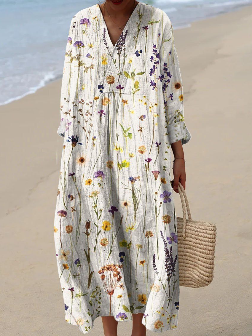 Women's Floral Art Print Loose Casual 4/3 Dresses