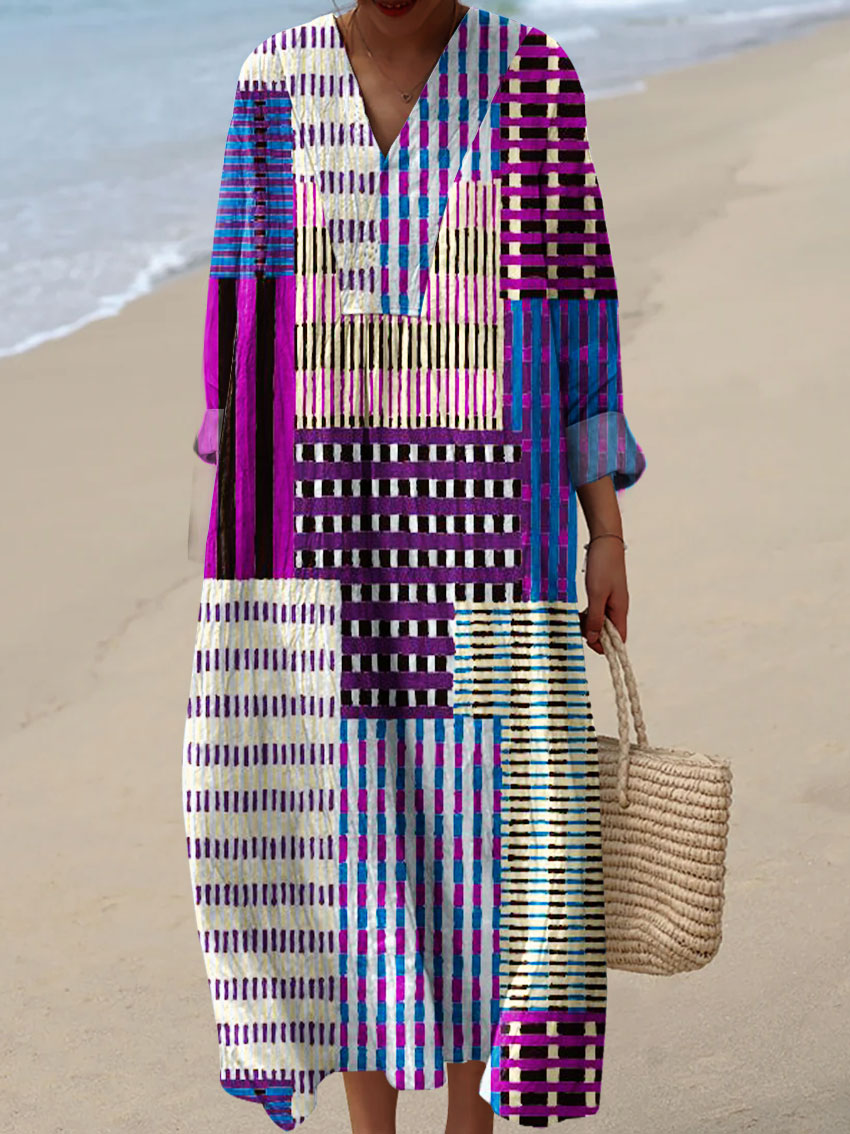 Women's Geometric Art Print Loose Casual 4/3 Dresses