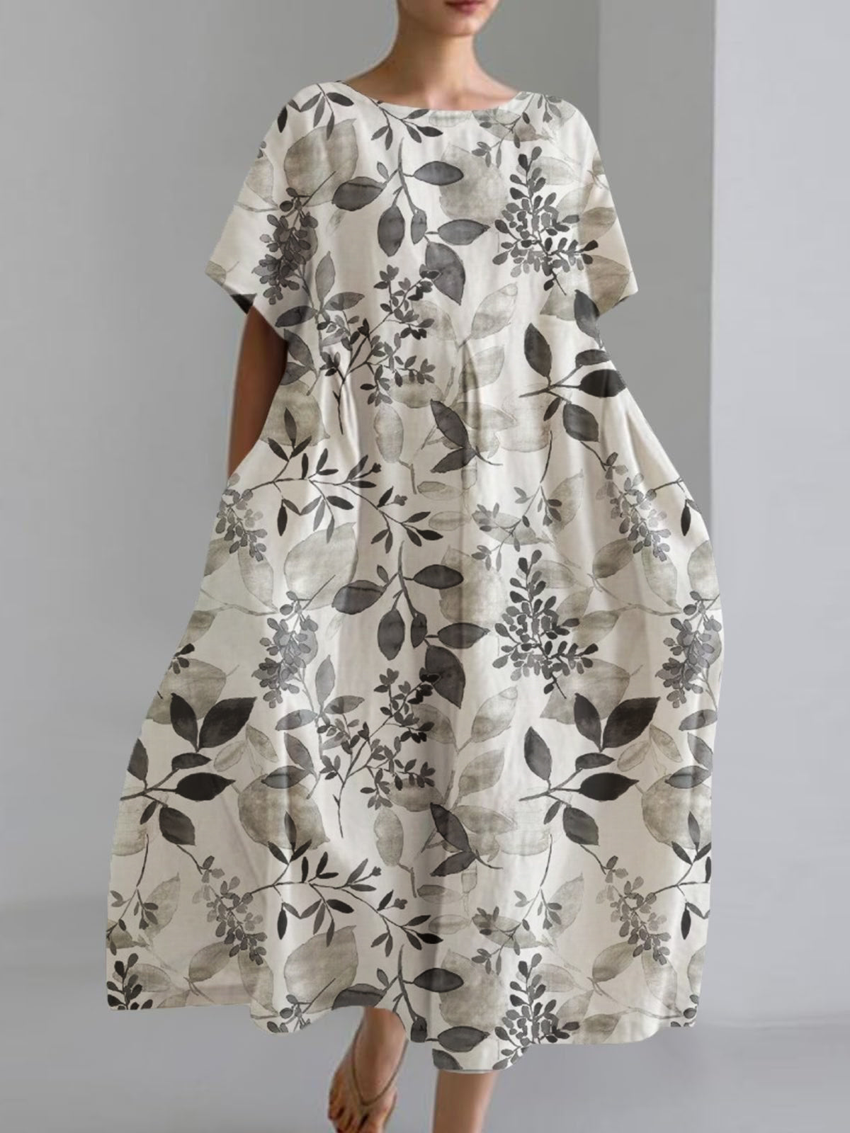 Women's Floral Printed Loose Casual Short Sleeve Dresses