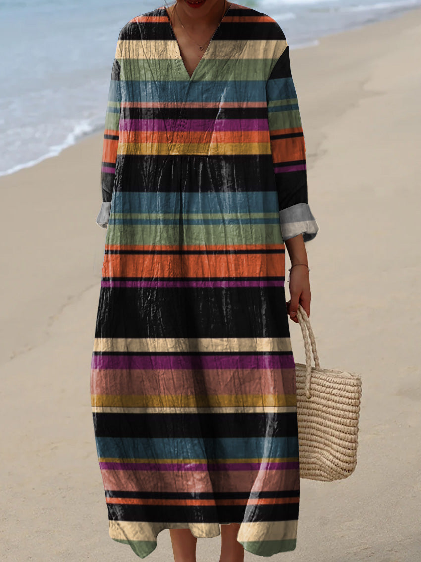 Women's Vintage Geometric Art Print Casual Dresses