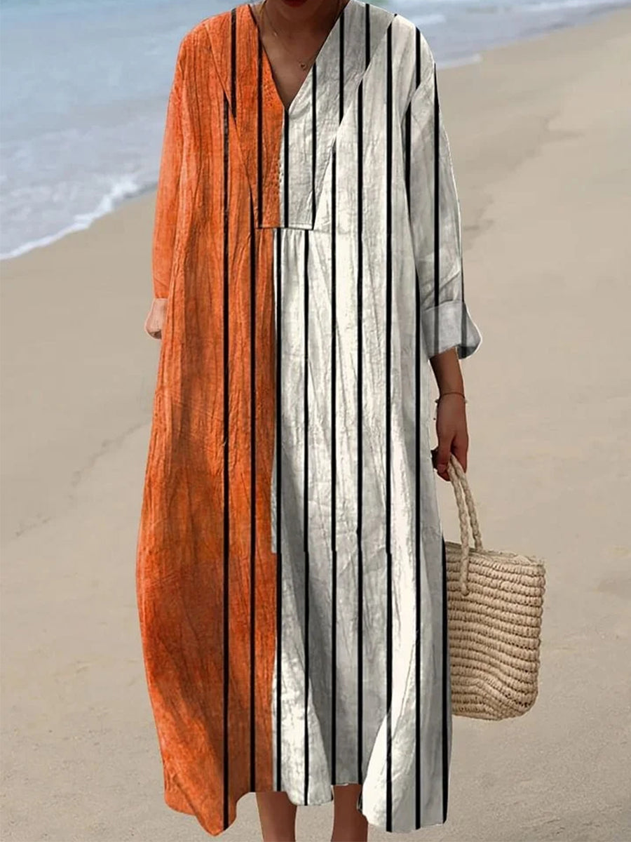 Women's Vintage Abstract Geometry Art Print Dress