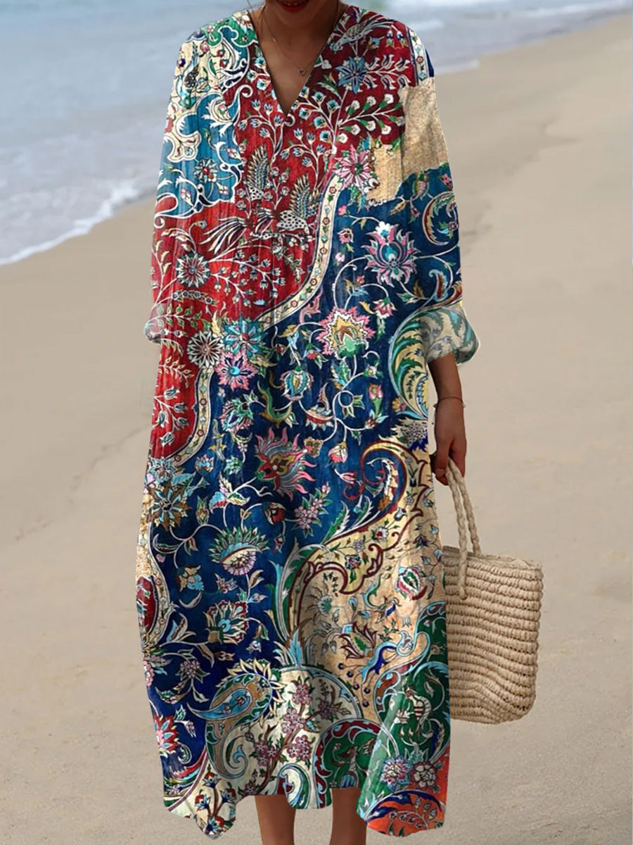 Women's Vintage Flowers Art Print Dress