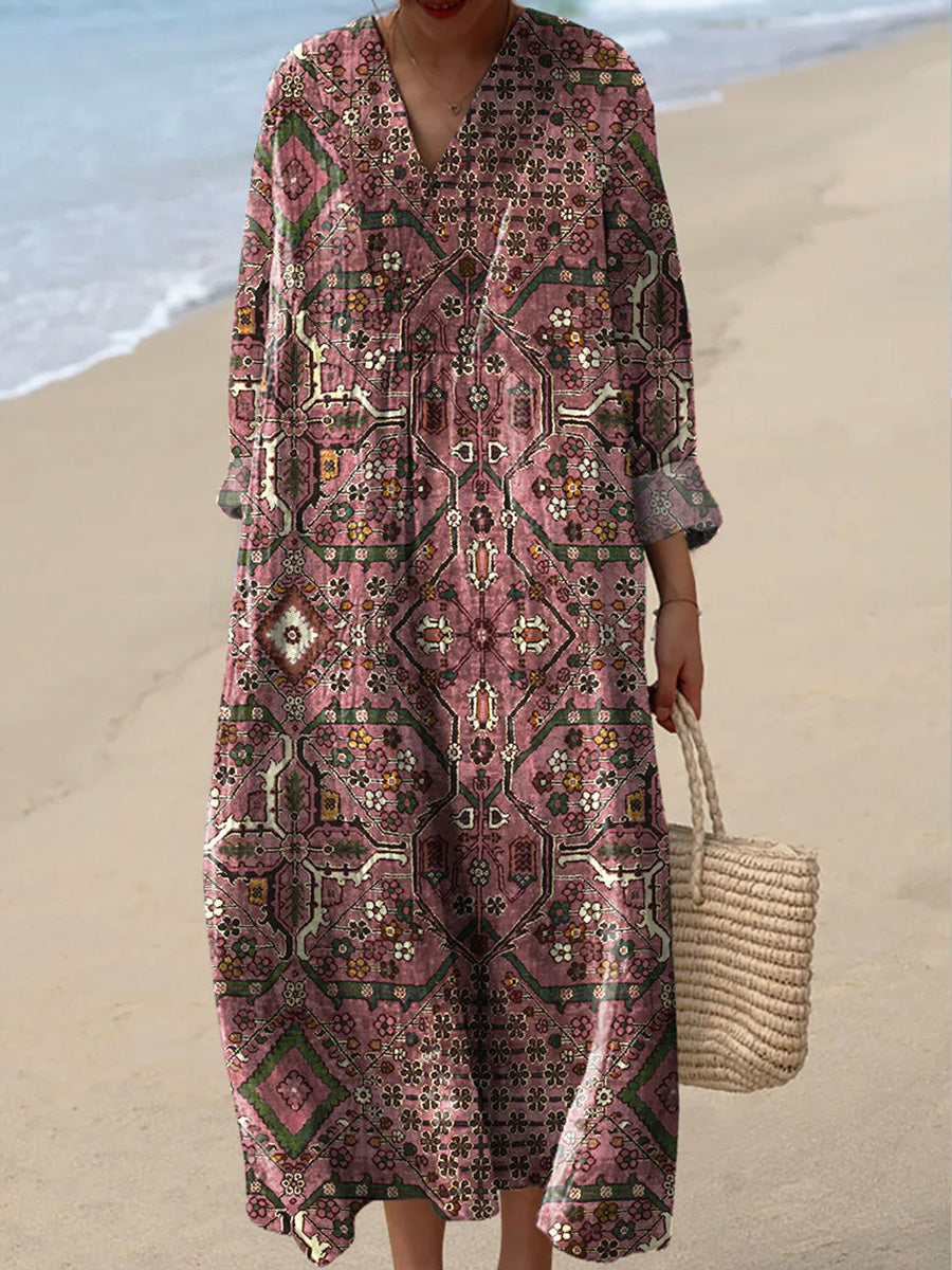 Women's Retro Exquisite Pattern Art Print Dress