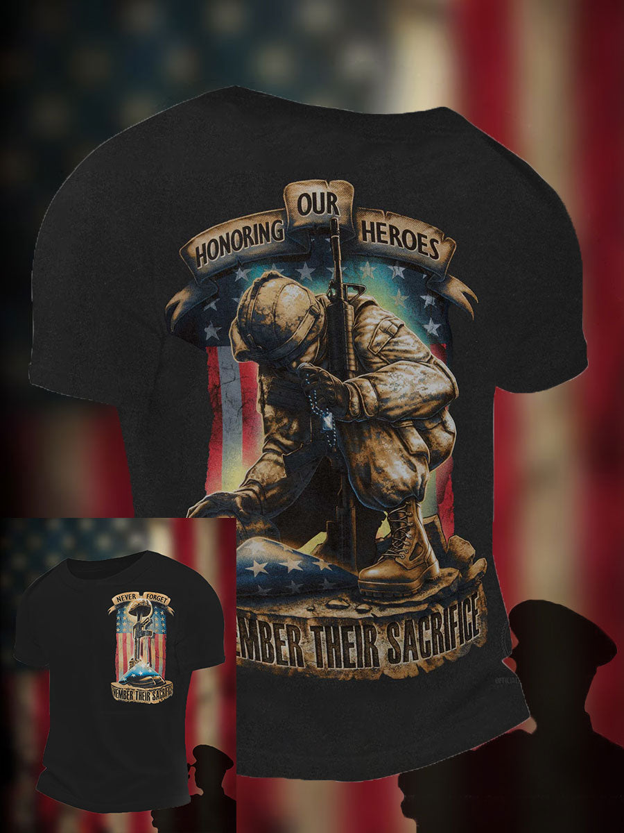 Men's Memorial Day Honor&Remember Printed T-shirt