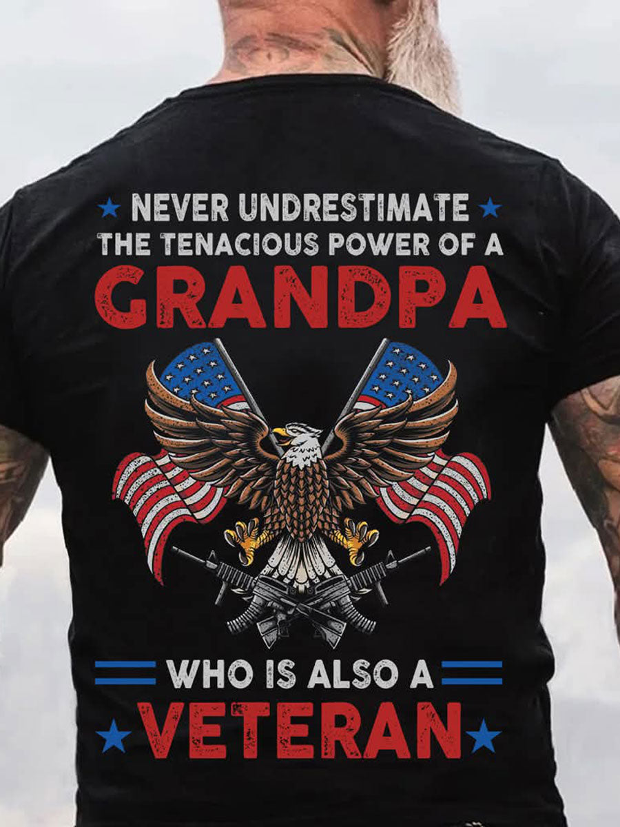Men's Memorial Day Grandpa Honor&Remember Printed T-shirt