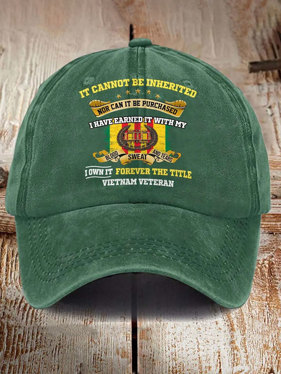 Unisex Vietnam Veteran Design Print Cap