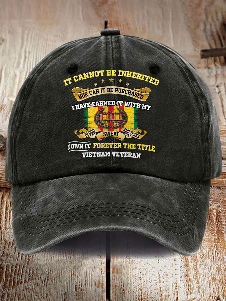 Unisex Vietnam Veteran Design Print Cap