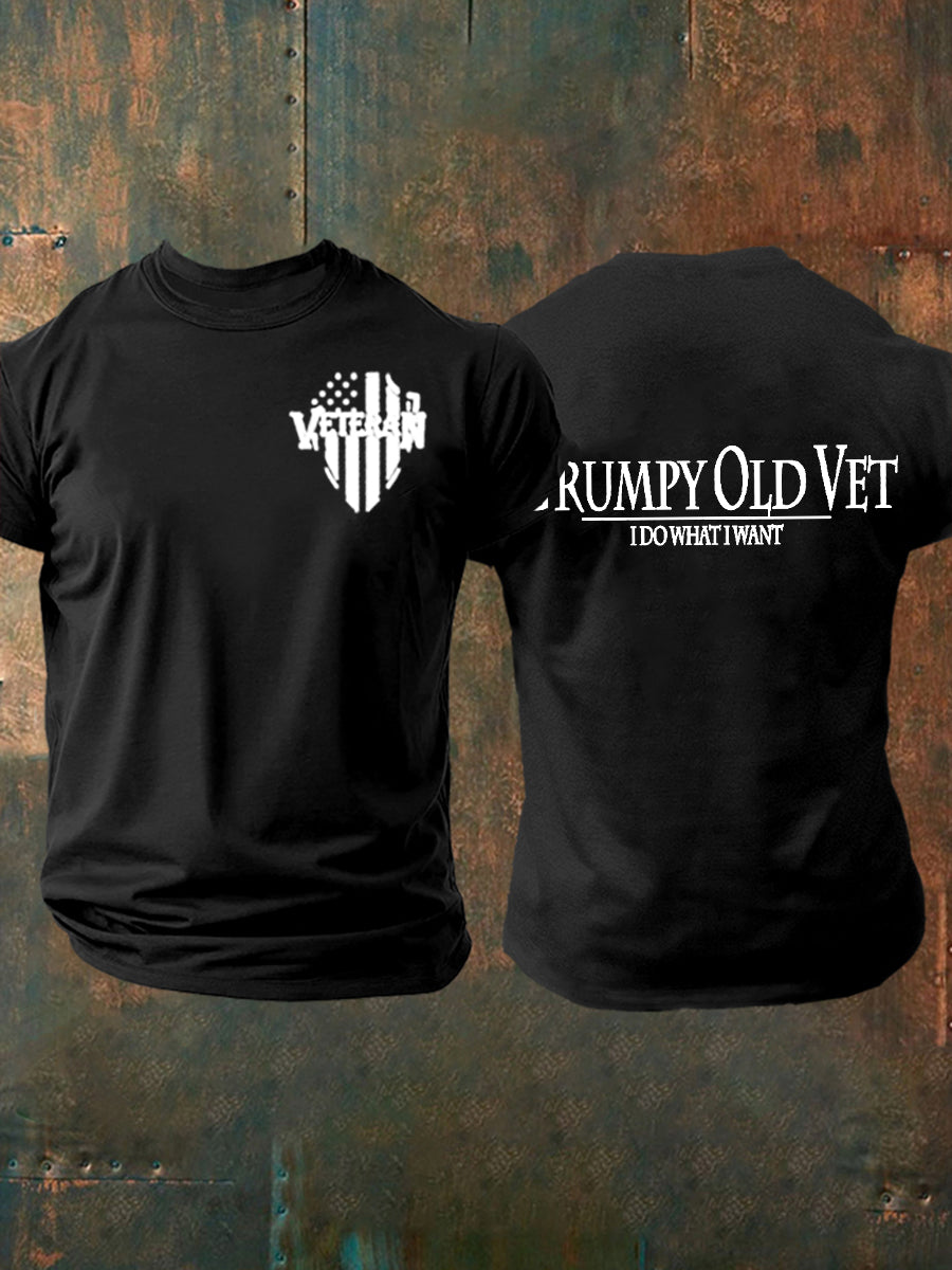 Men's Grumpy Old Vet I Do What I Want Short-sleeved T-shirt