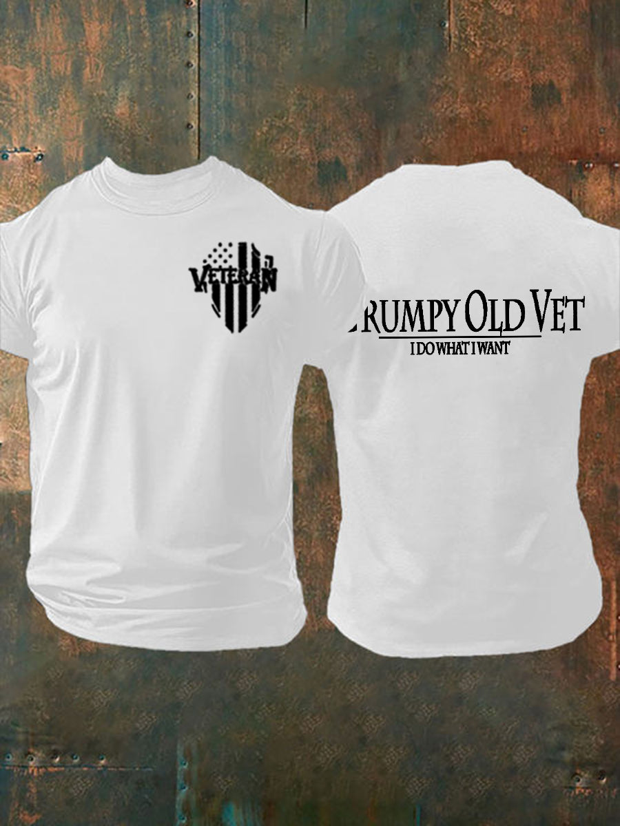 Men's Grumpy Old Vet I Do What I Want Short-sleeved T-shirt