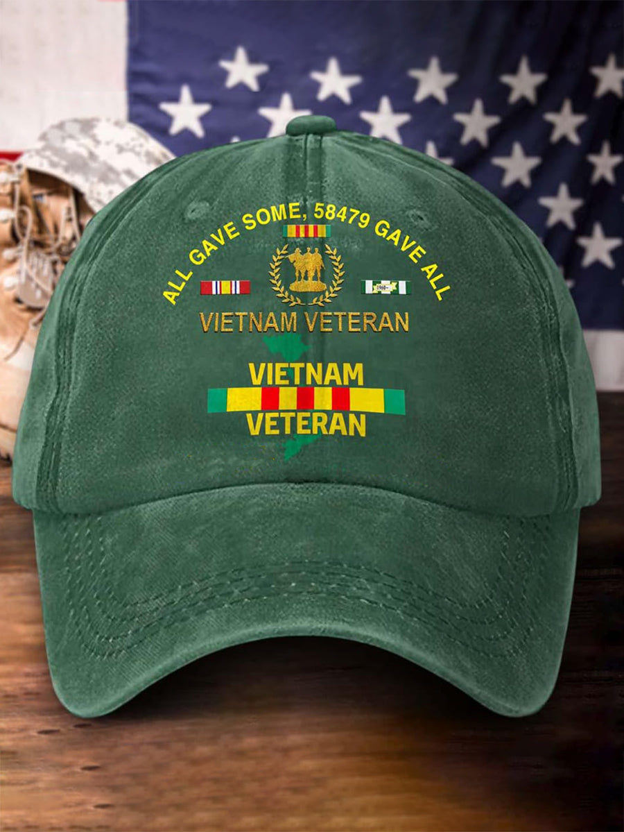 Unisex Vietnam Veteran Design Print Cap