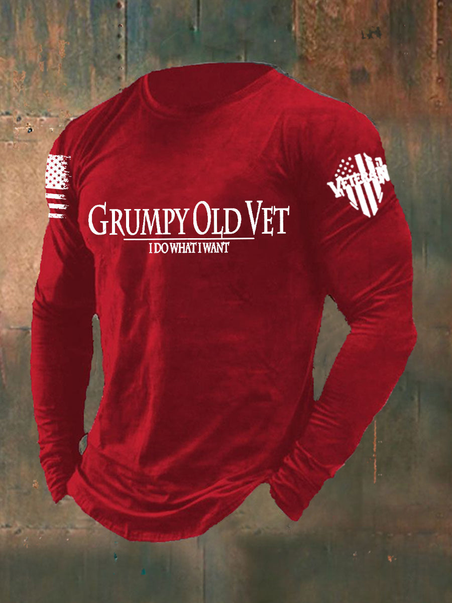 Men's Grumpy Old Vet I Do What I Want Long Sleeve T-shirt