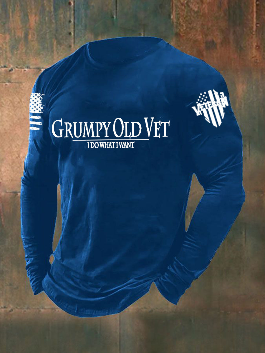 Men's Grumpy Old Vet I Do What I Want Long Sleeve T-shirt