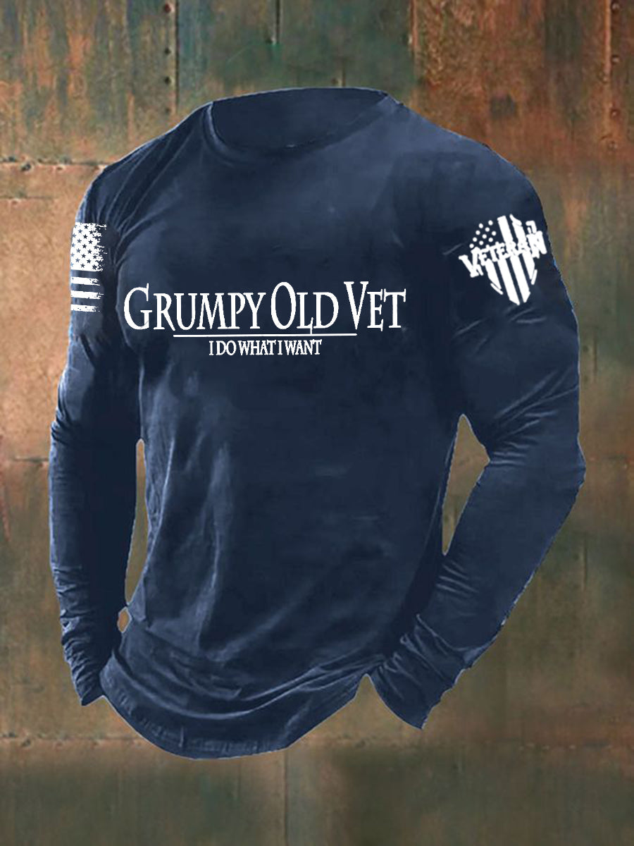 Men's Grumpy Old Vet I Do What I Want Long Sleeve T-shirt