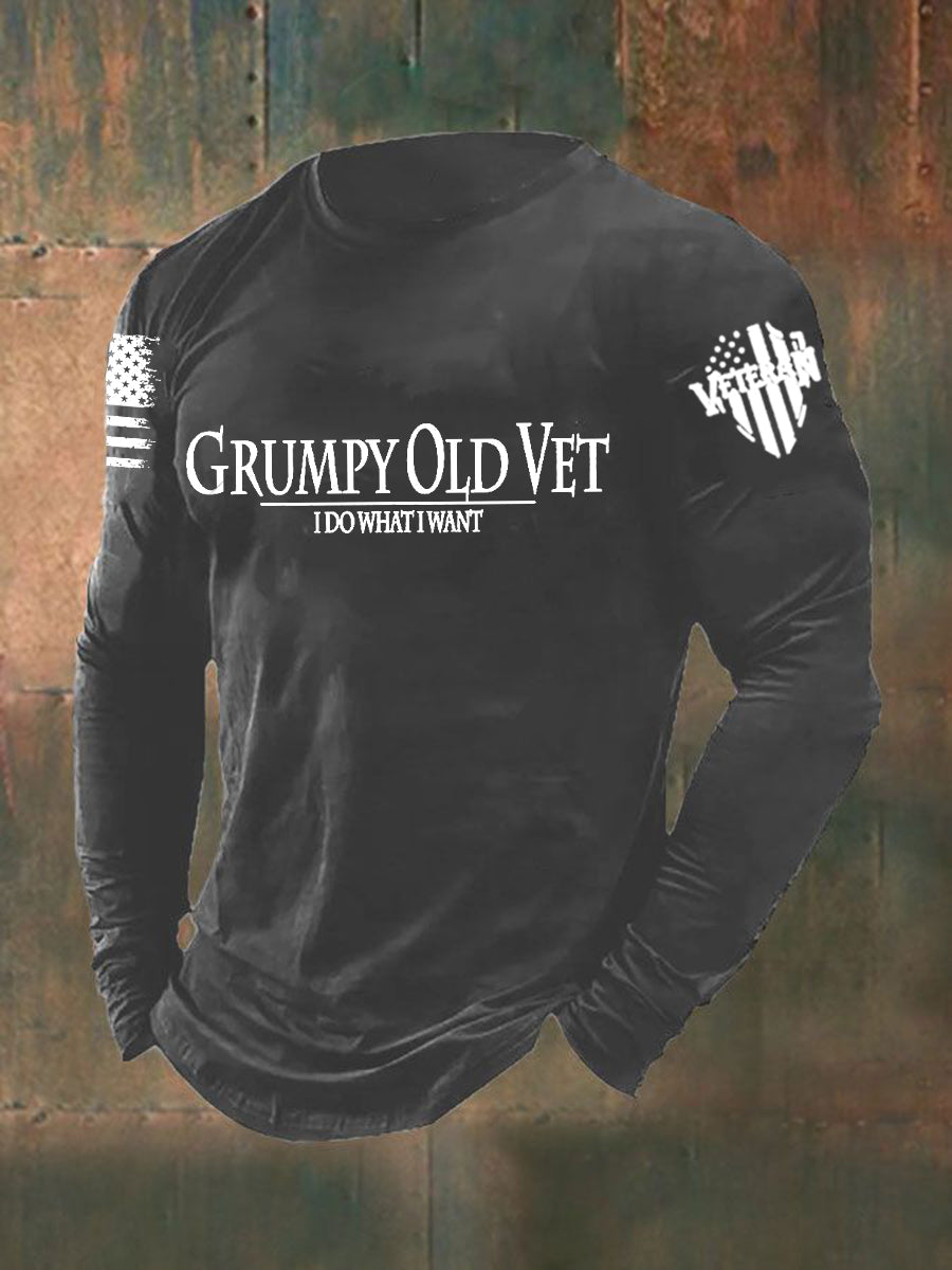 Men's Grumpy Old Vet I Do What I Want Long Sleeve T-shirt