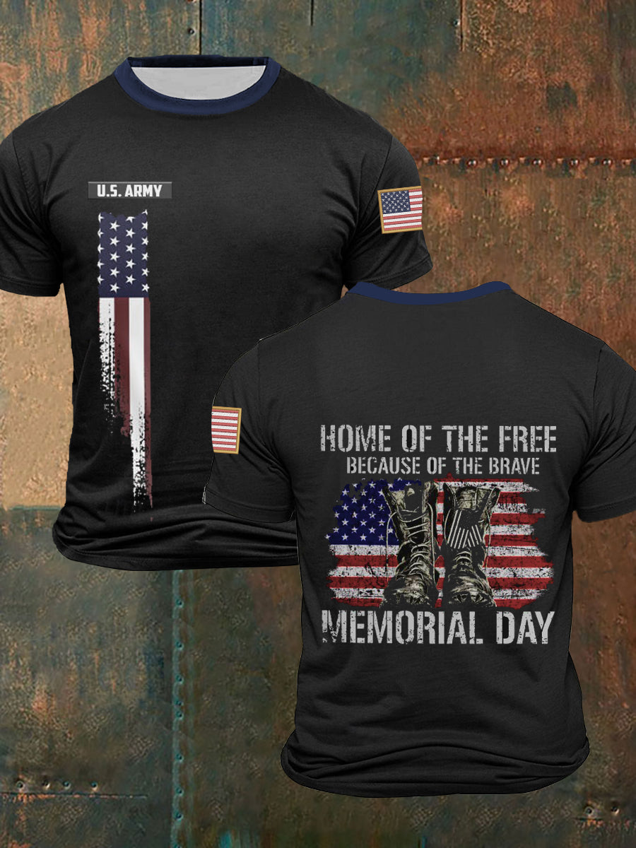 Men's Home Of The Free Because Of The Brave Memorial Day Short Sleeves T-shirt
