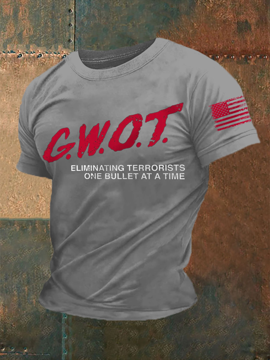 Men's G.W.O.T. cotton short-sleeved T-shirt
