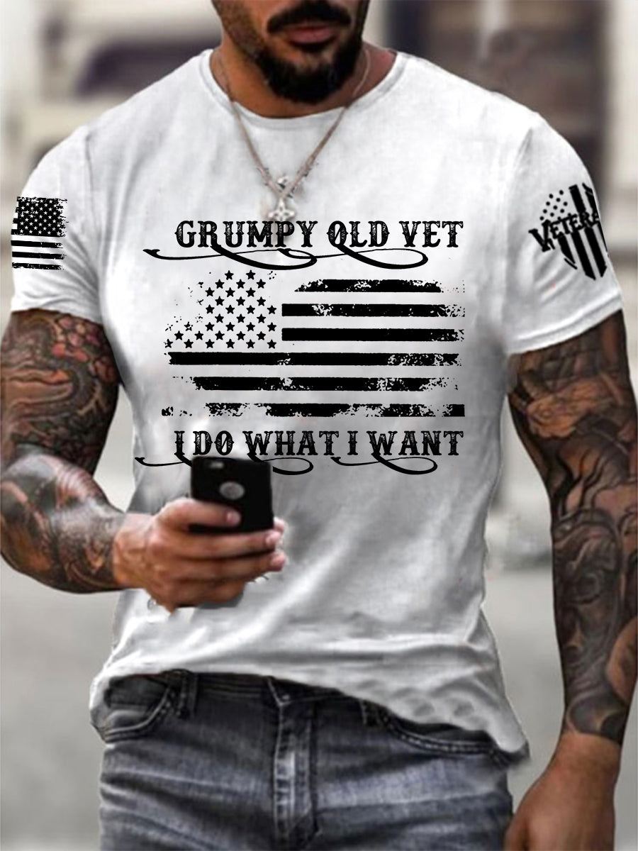 Men's Grumpy Old Vet I Do What I Want Short-sleeved T-shirt