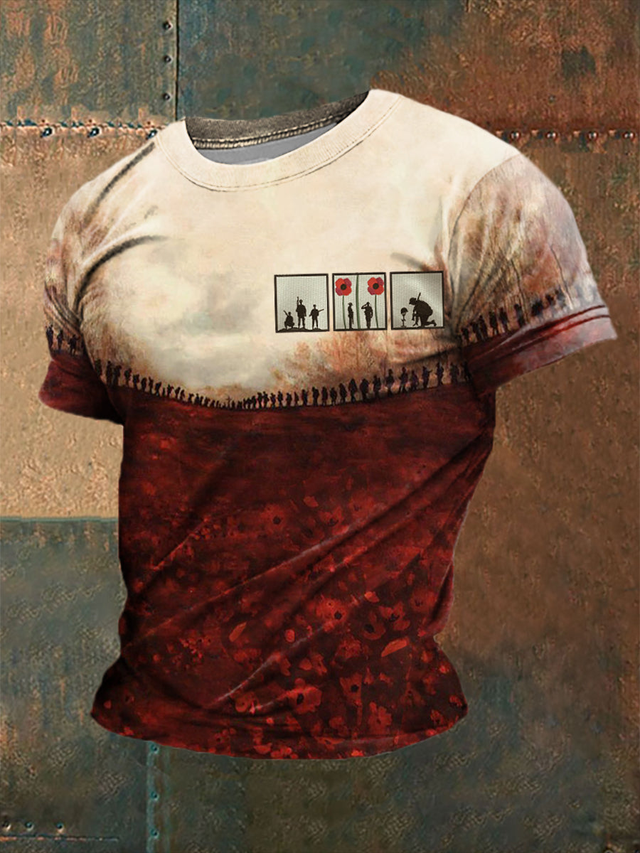 Men's Least We Forget Printed Short Sleeve T-Shirt