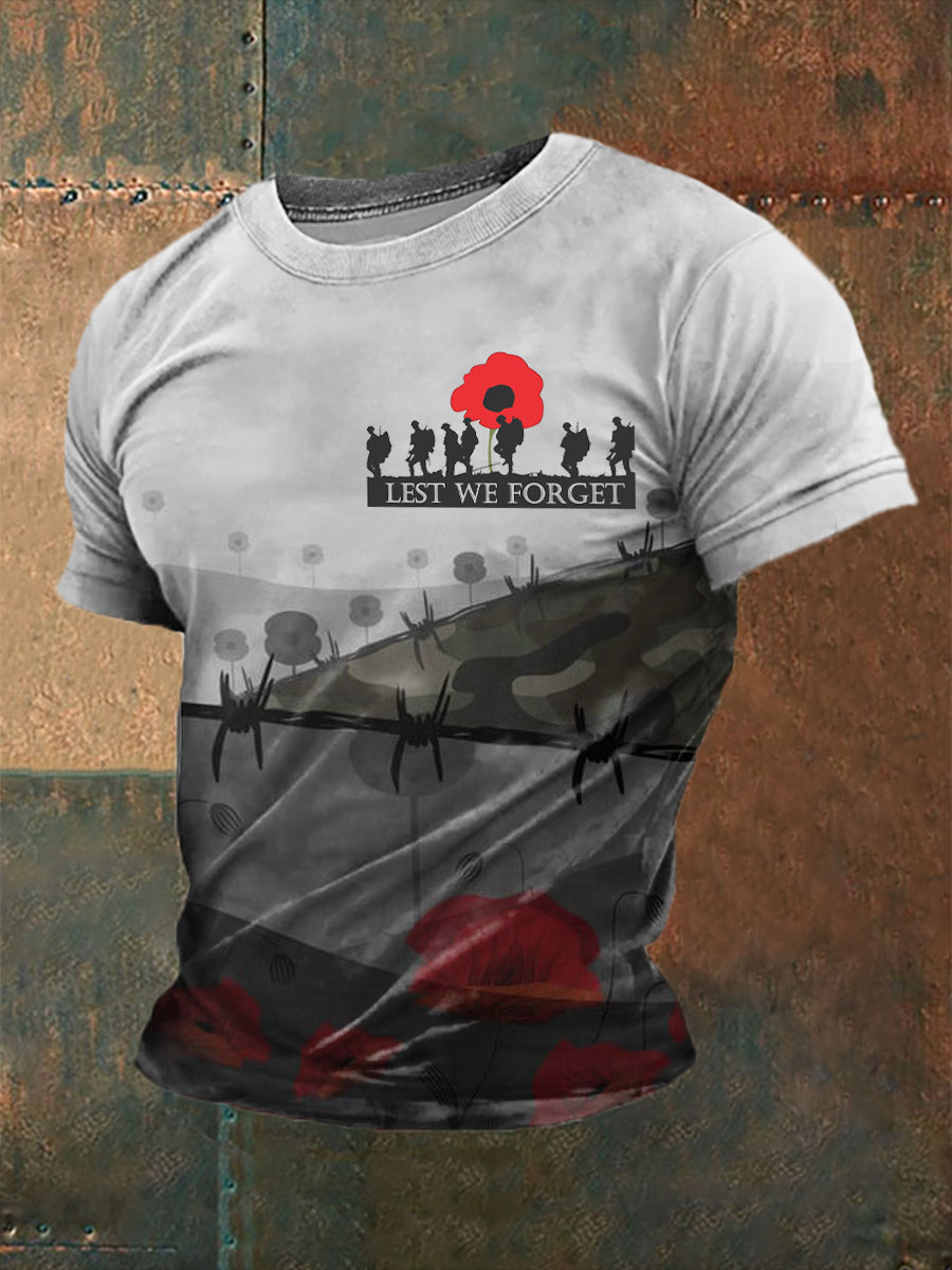 Men's Least We Forget Printed Short Sleeve T-Shirt