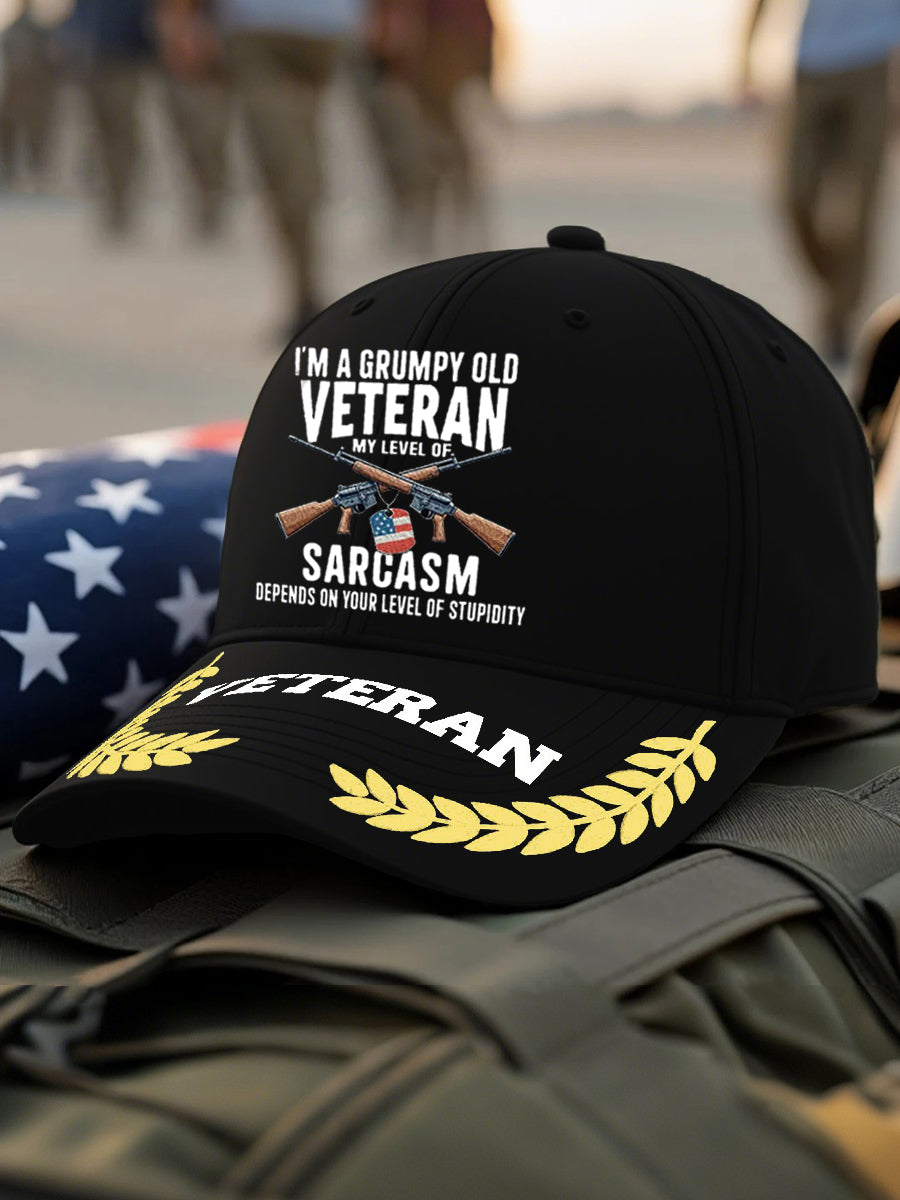 Unisex Veteran Design Print Hat