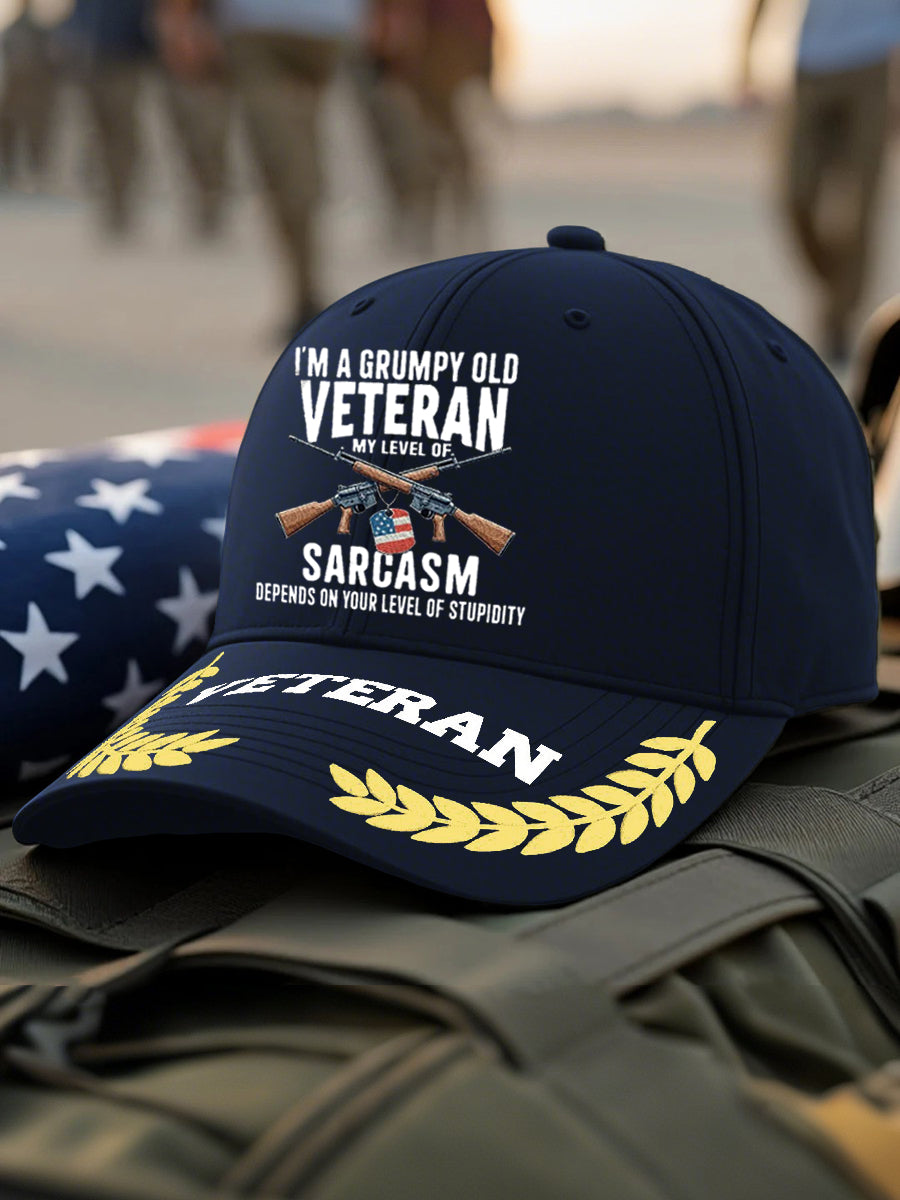 Unisex Veteran Design Print Hat