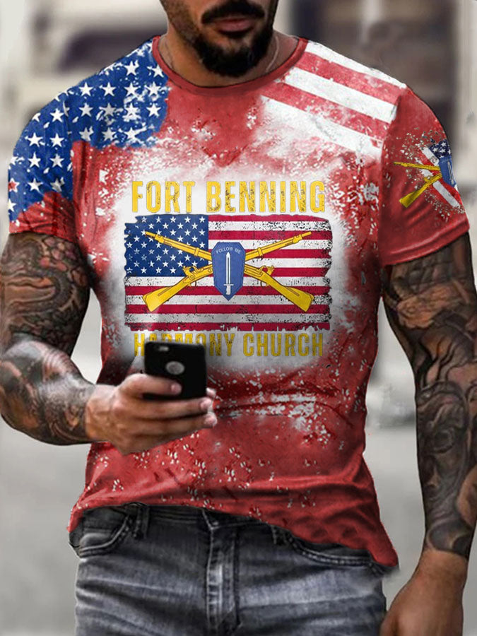 Men's US Infantry Printed Short Sleeves T-shirt