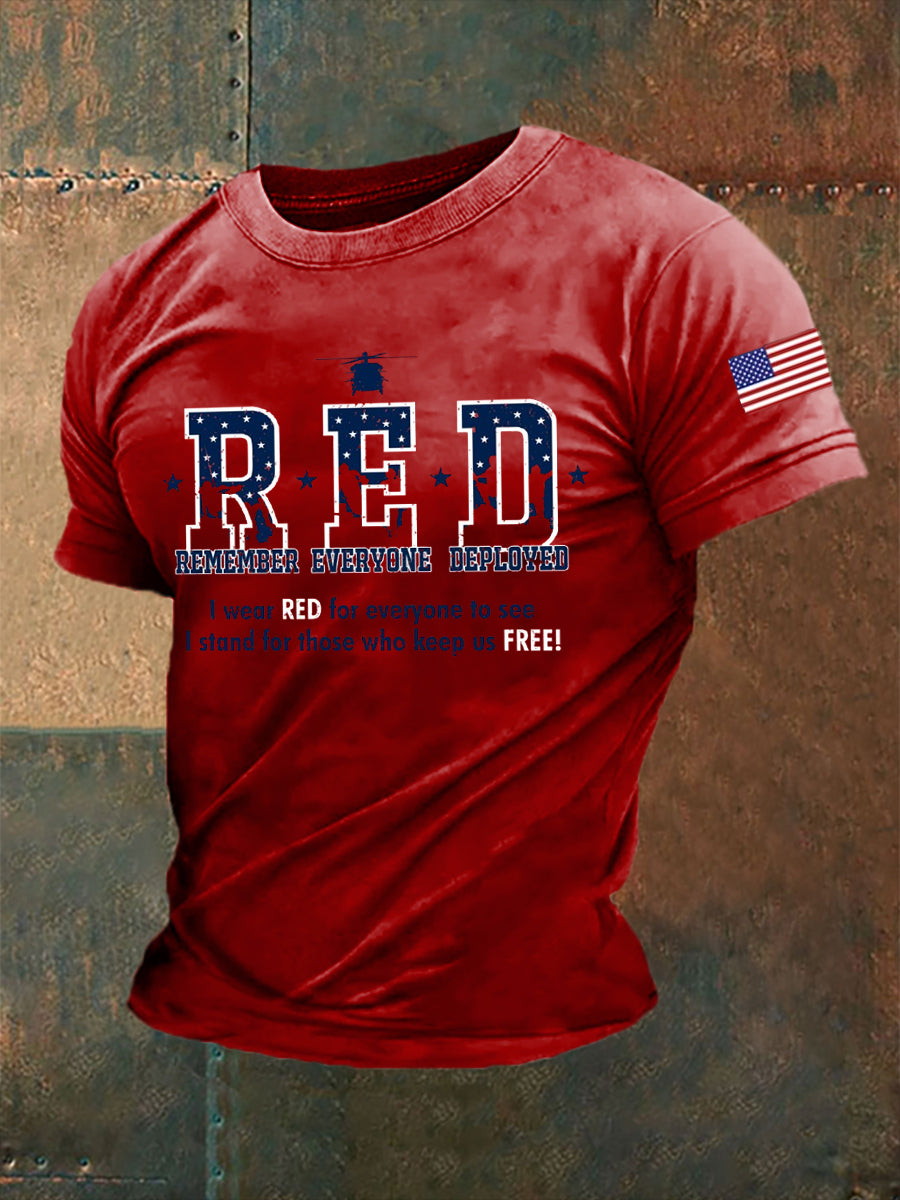 Men's RED Friday Remember Everyone Deployed short-sleeved T-shirt