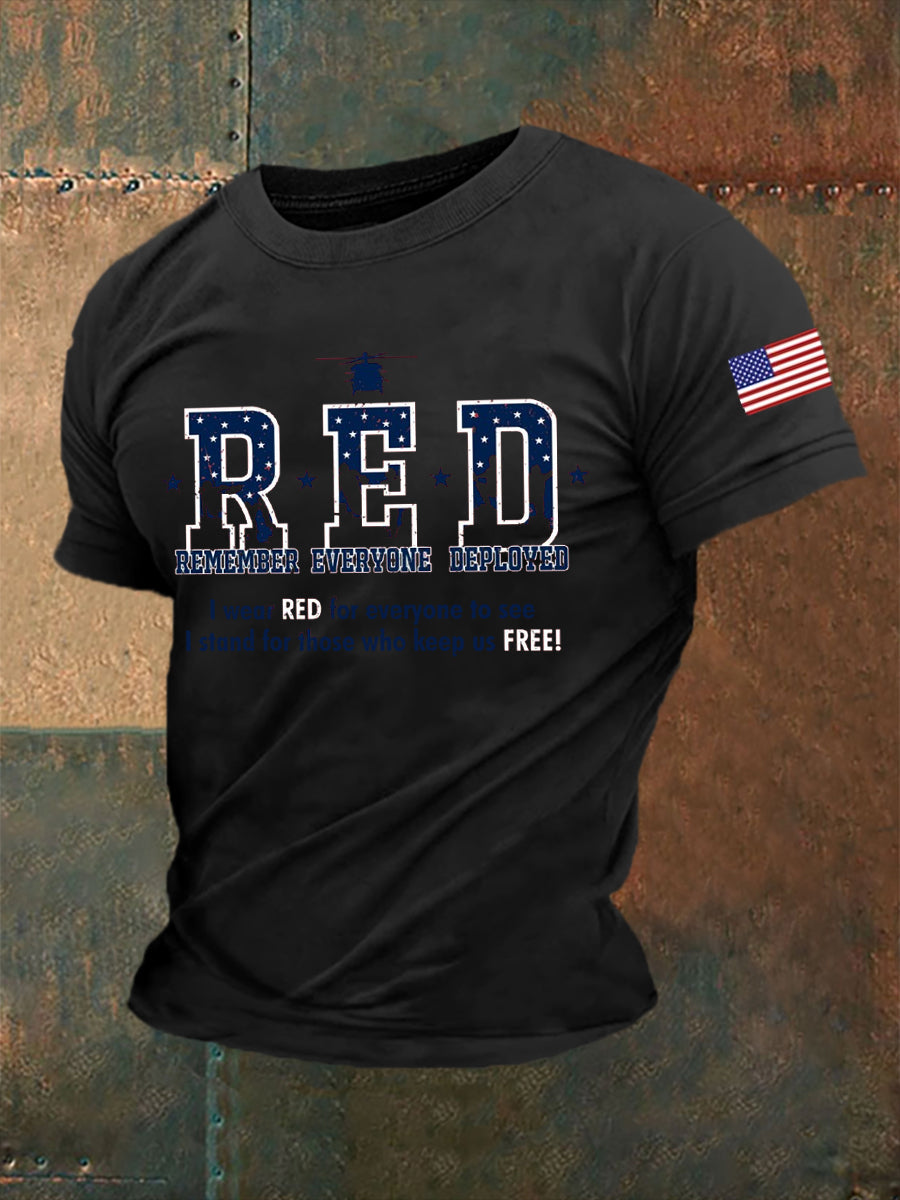 Men's RED Friday Remember Everyone Deployed short-sleeved T-shirt