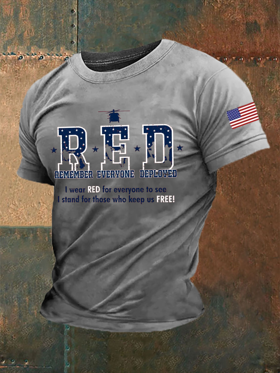 Men's RED Friday Remember Everyone Deployed short-sleeved T-shirt