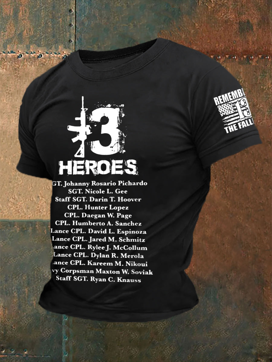 Men's Never Forget The Names Of 13 Fallen Soldiers Short Sleeve T-shirt