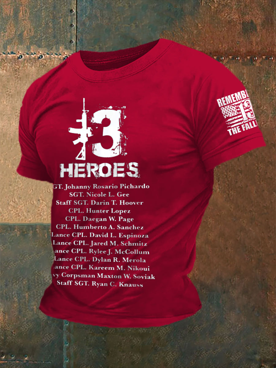 Men's Never Forget The Names Of 13 Fallen Soldiers Short Sleeve T-shirt