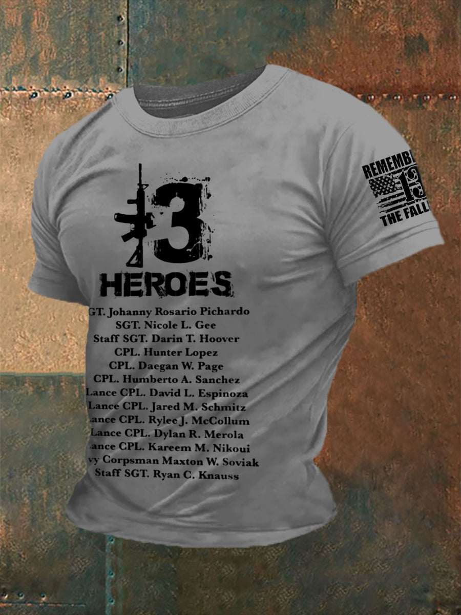 Men's Never Forget The Names Of 13 Fallen Soldiers Short Sleeve T-shirt