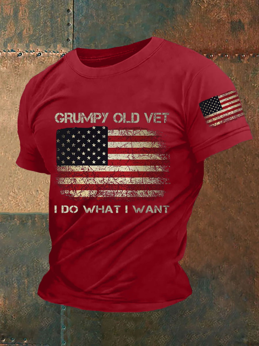 Men's Grumpy Old Vet I Do What I Want Short-sleeved T-shirt