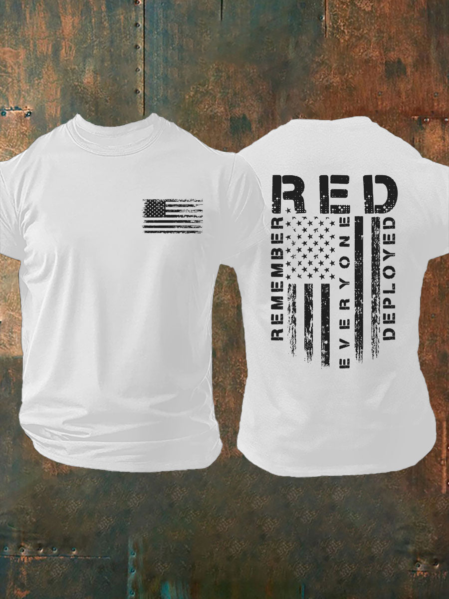 Men's Red Remember Everyone Deployed T-shirt