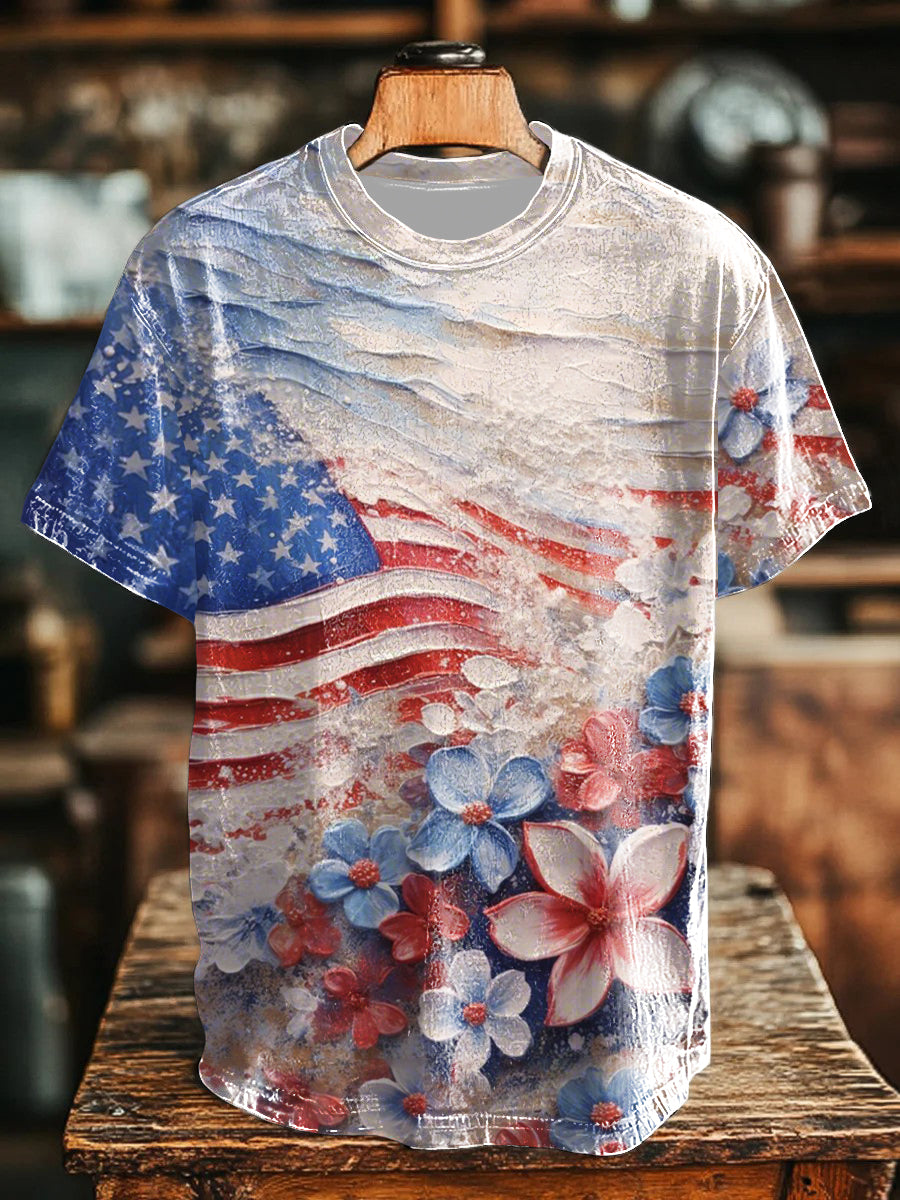 Unisex USA Flag Art Short Sleeve T-Shirt