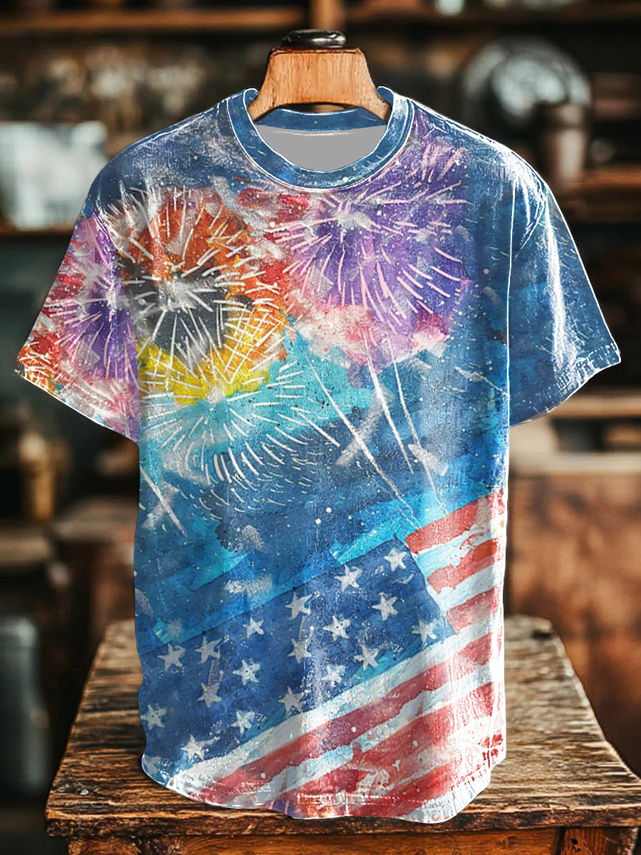 Unisex USA Flag Art Short Sleeve T-Shirt