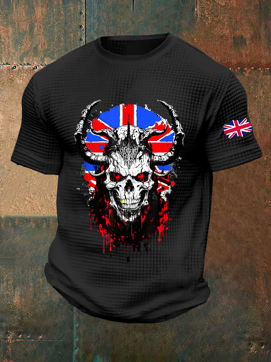 Men's British Viking Waffle Print Casual T-Shirt