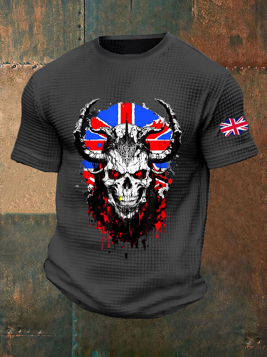 Men's British Viking Waffle Print Casual T-Shirt