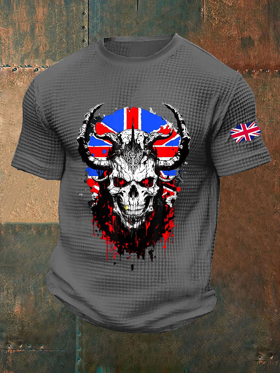 Men's British Viking Waffle Print Casual T-Shirt