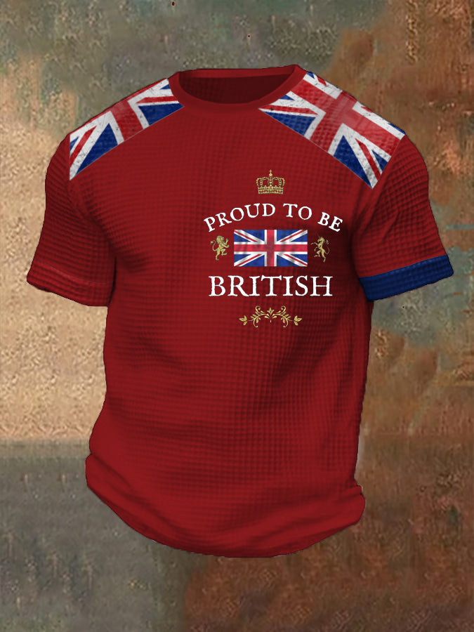 Men's Proud To Be British Printed Waffle T-shirt