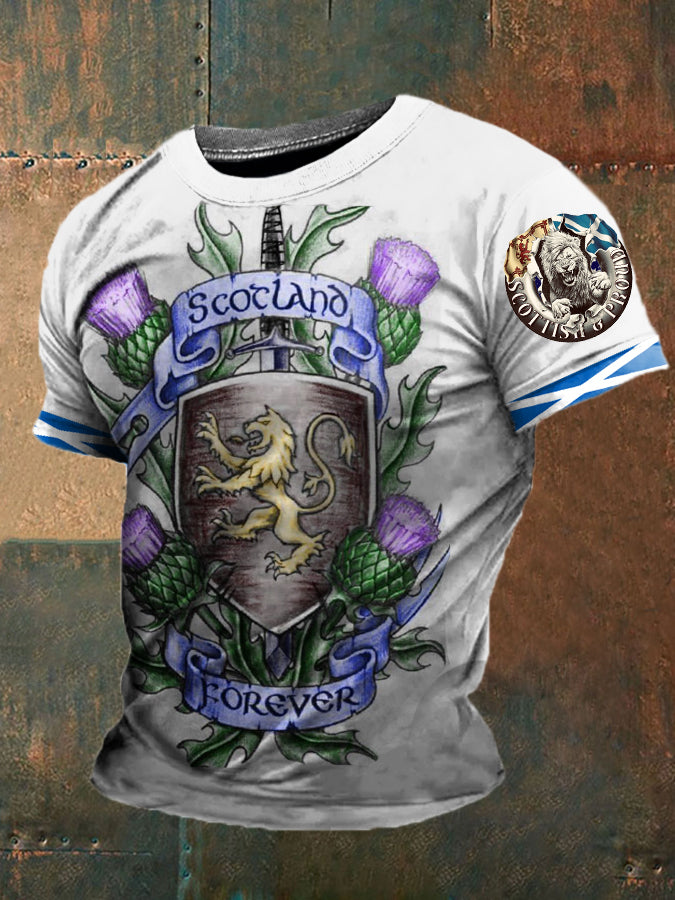 Men's England Scotland Thistle Printed T-shirt