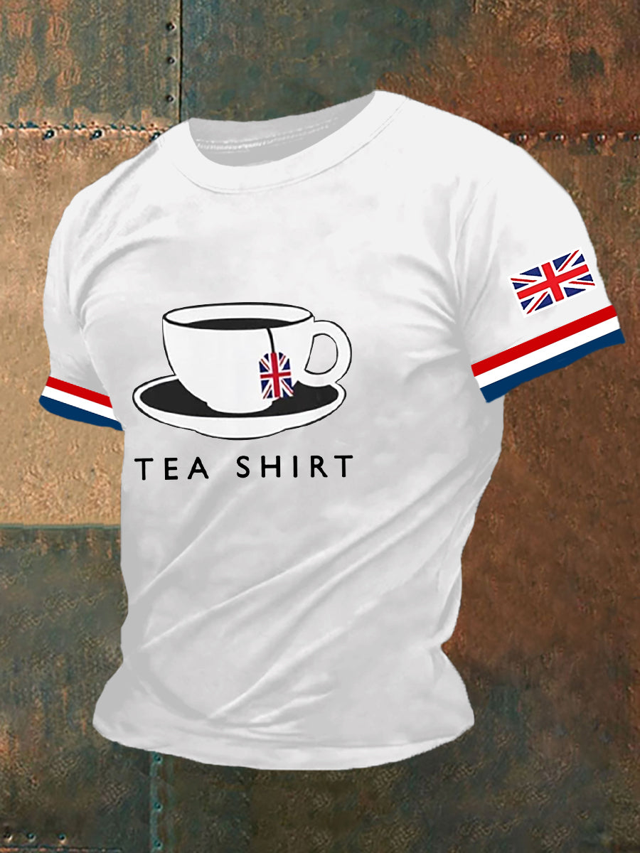 Men's England Flag Tea Shirt Printed Short Sleeve T-shirt
