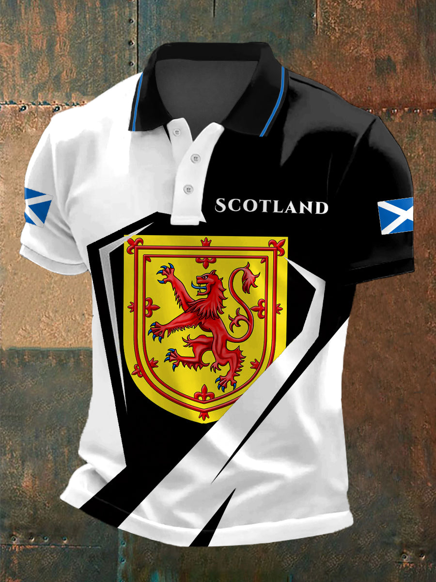 Men's Scotland Print Casual Polo