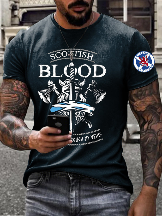 Men's England Scotland Thistle Printed T-shirt