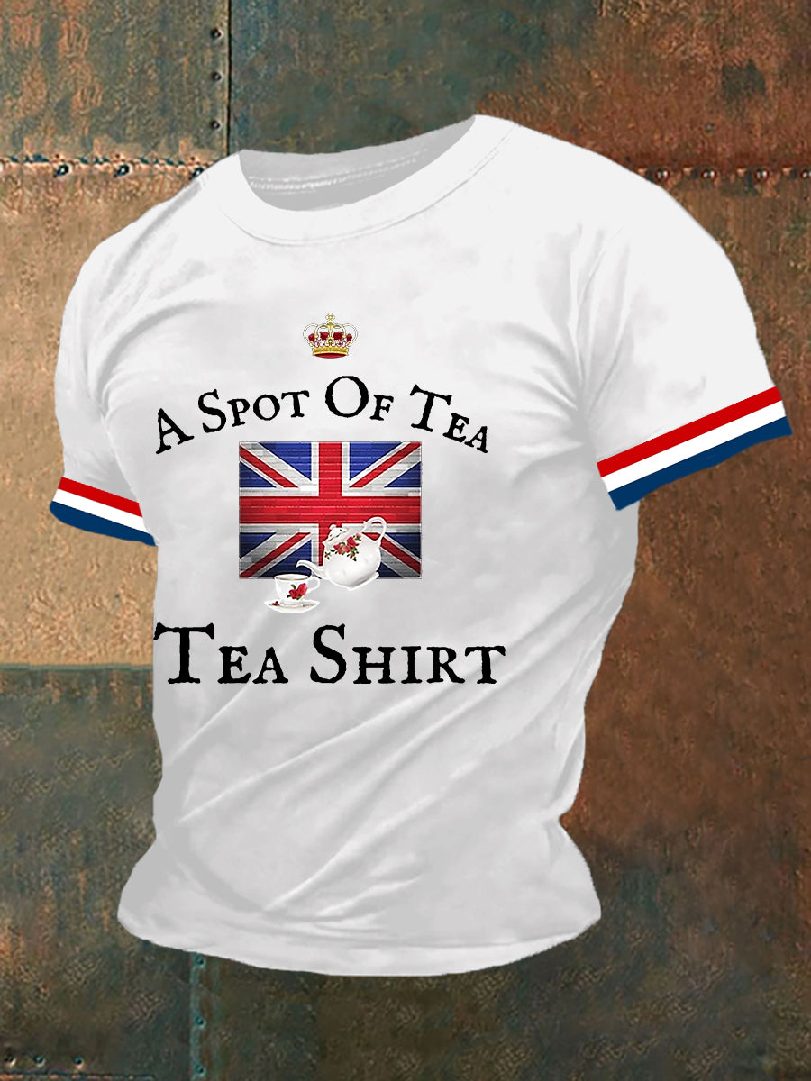 Men's England Flag Tea Shirt Printed Short Sleeve T-shirt
