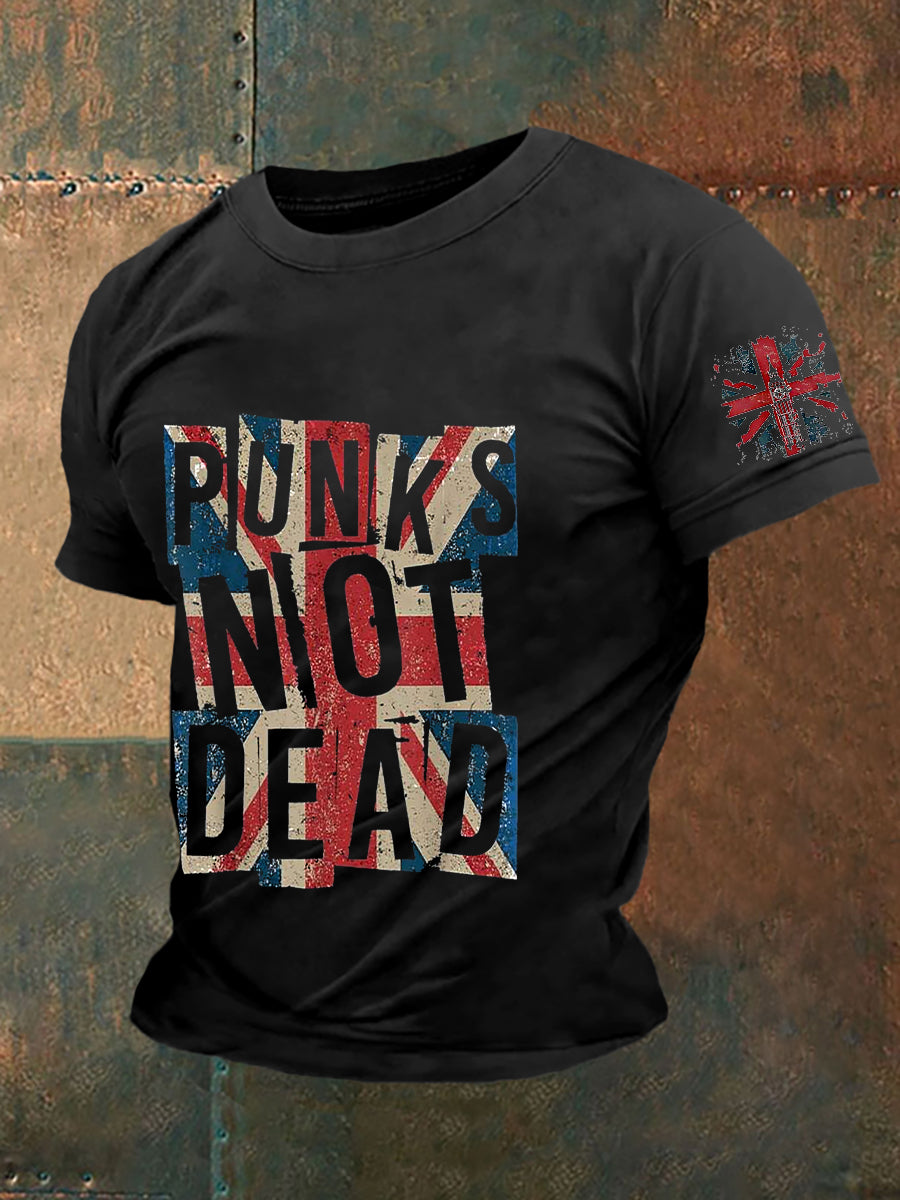 Men's England Flag Printed Short Sleeve T-shirt