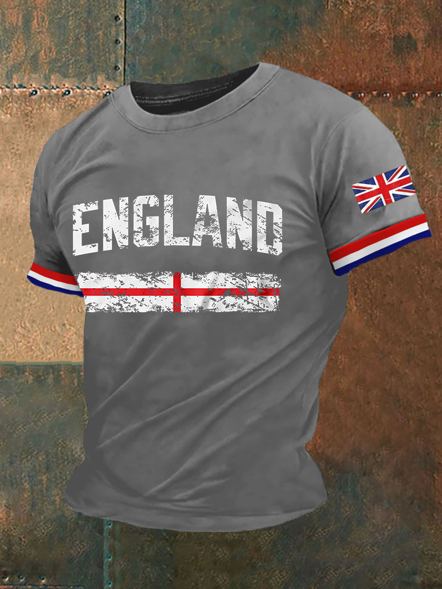 Men's England Print Casual Tee